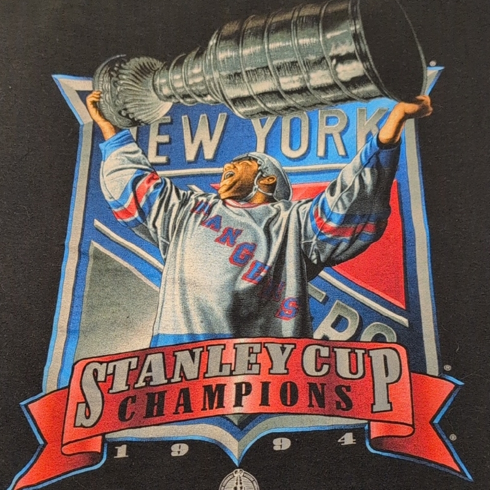 NHL Stanley Cup Champions New York Rangers 1994 Graphic Tee XL - Red and Blue